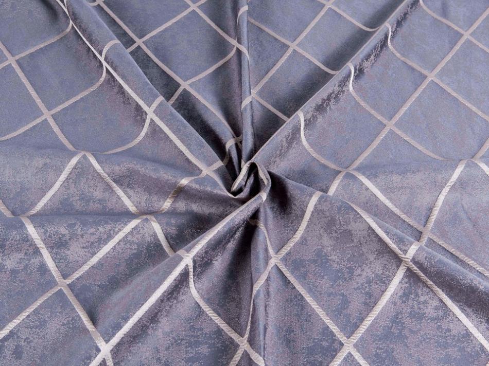 Портьера с объемными жаккардовыми ромбами "Мурано" (Графитово-бежевый оттенок)