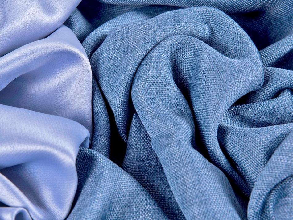 Портьера блэкаут c фактурой "Рогожка" (Оттенок синий "Деним")