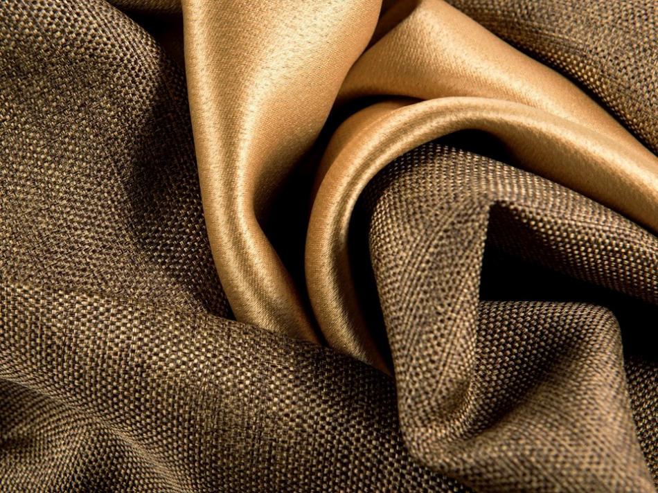 Портьера блэкаут c фактурой "Рогожка" (Горчично-коричневый оттенок)