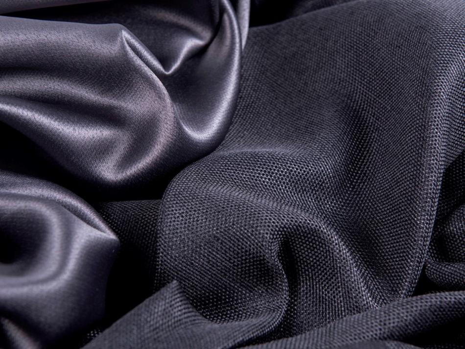 Портьера блэкаут c фактурой "Рогожка" (Графитовый оттенок)