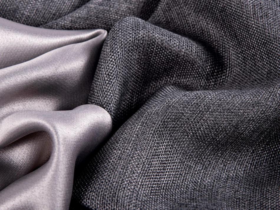 Портьера блэкаут c фактурой "Рогожка" (Темно-серый оттенок)