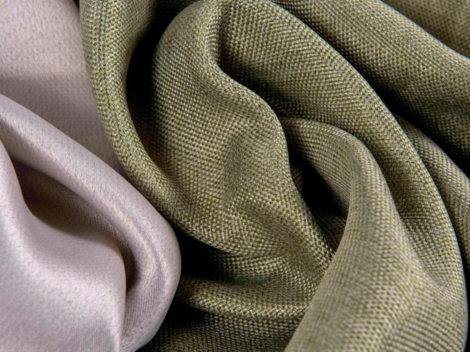 Портьера блэкаут c фактурой "Рогожка" (Оливковый оттенок)