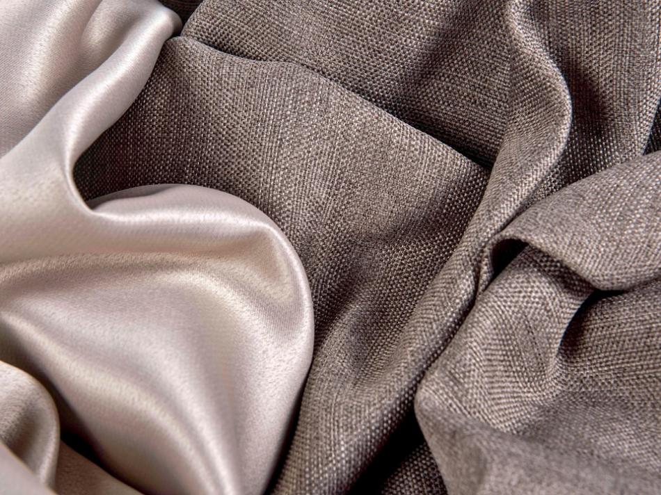 Портьера блэкаут c фактурой "Рогожка" (Серо-кофейный оттенок)