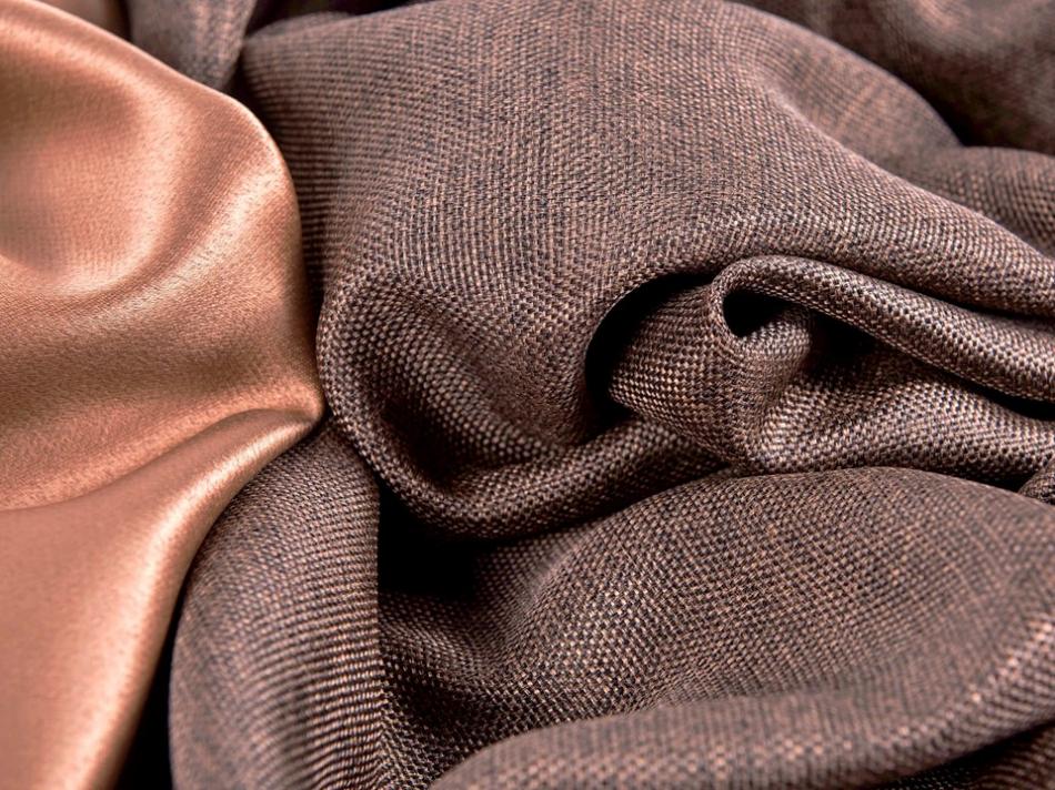 Портьера блэкаут c фактурой "Рогожка" (Шоколадный оттенок)