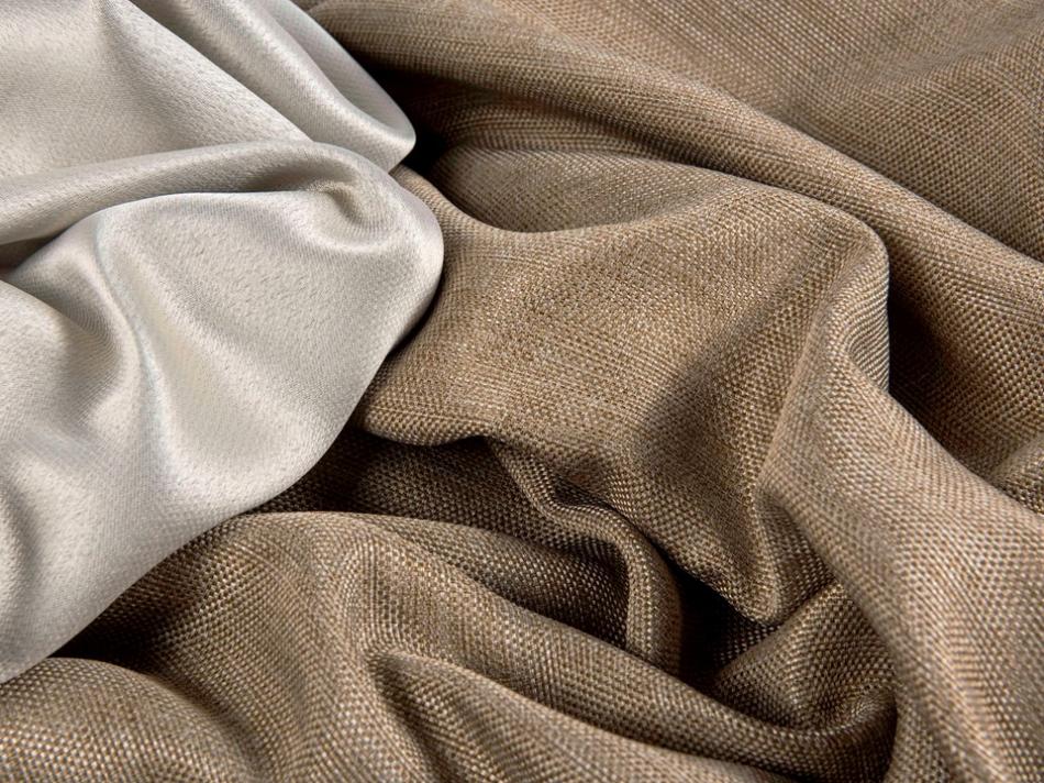 Портьера блэкаут c фактурой "Рогожка" (Золотисто-бежевый оттенок)