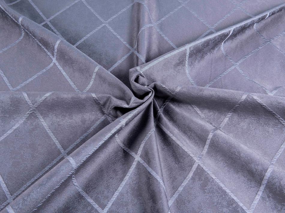 Портьера с объемными жаккардовыми ромбами "Мурано" (Серо-графитовый оттенок)