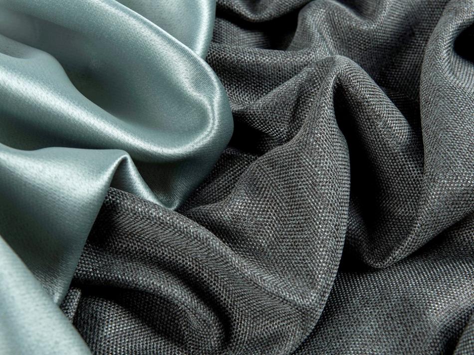 Портьера блэкаут c фактурой "Рогожка" (Мятно-шоколадный оттенок)