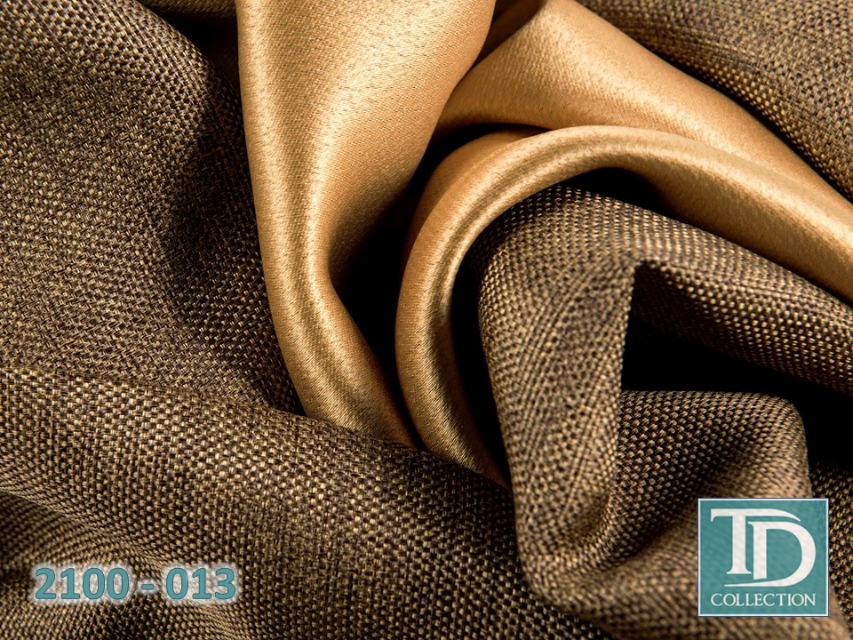 Портьера блэкаут c фактурой "Рогожка" (Горчично-коричневый оттенок)