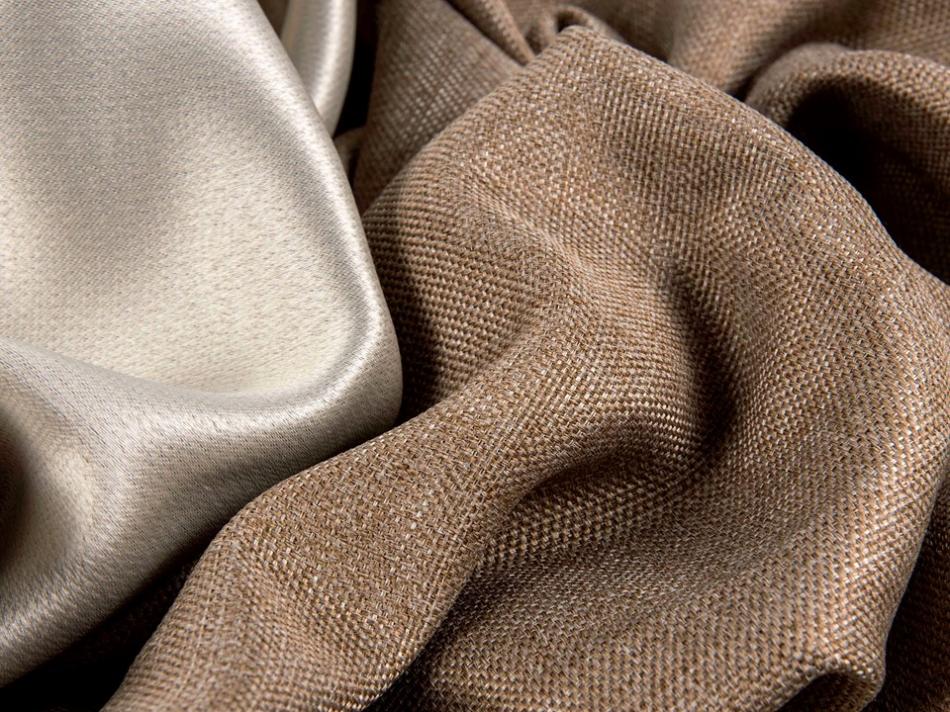 Портьера блэкаут c фактурой "Рогожка" (Ореховый оттенок)