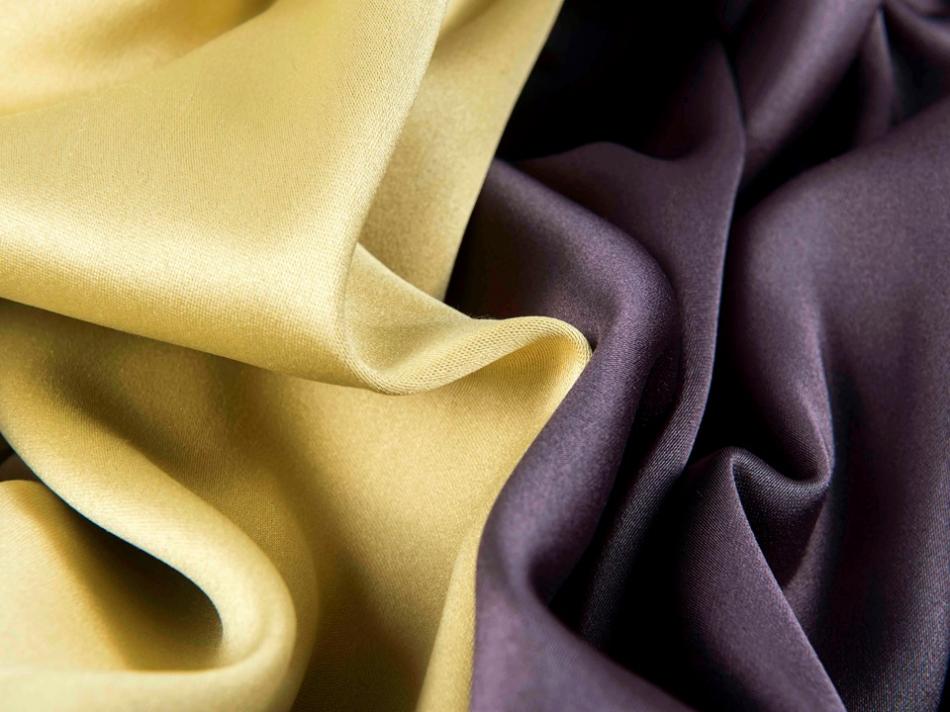 Портьера - двухцветный Блэкаут "Палермо" (Горчичный / Фиолетовый)