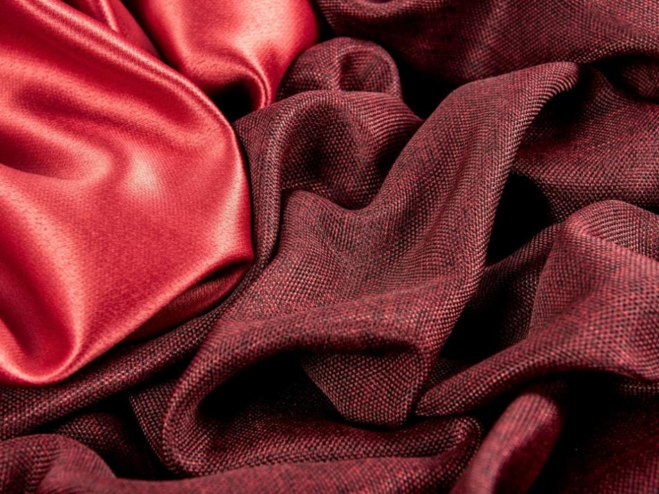 Портьера блэкаут c фактурой "Рогожка" (Оттенок карминово-красный)