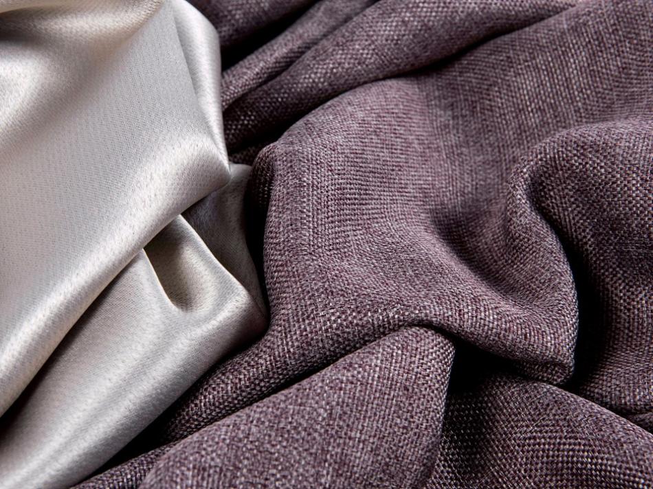 Портьера блэкаут c фактурой "Рогожка" (Сиренево-серый оттенок)