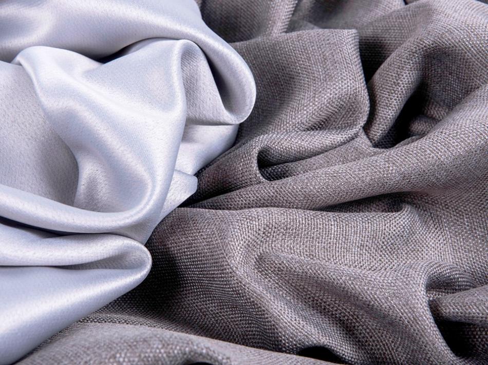 Портьера блэкаут c фактурой "Рогожка" (Пепельный оттенок)