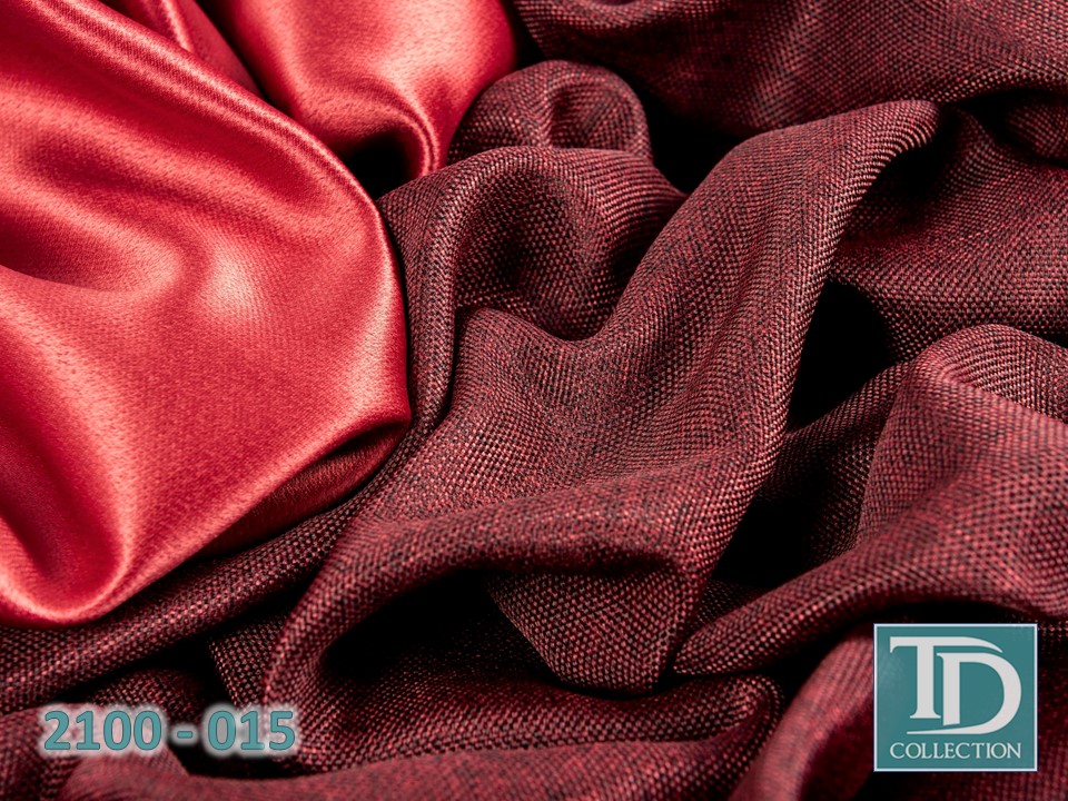 Портьера блэкаут c фактурой "Рогожка" (Оттенок карминово-красный)