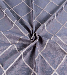 Портьера с объемными жаккардовыми ромбами "Мурано" (Графитово-бежевый оттенок)