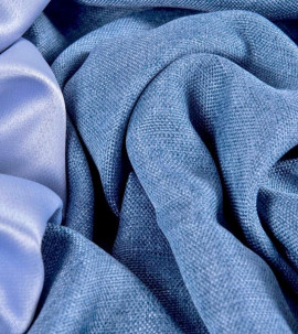 Портьера блэкаут c фактурой "Рогожка" (Оттенок синий "Деним")