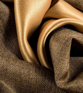 Портьера блэкаут c фактурой "Рогожка" (Горчично-коричневый оттенок)