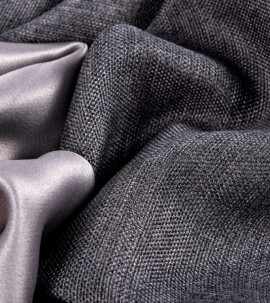 Портьера блэкаут c фактурой "Рогожка" (Темно-серый оттенок)