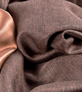 Портьера блэкаут c фактурой "Рогожка" (Шоколадный оттенок)