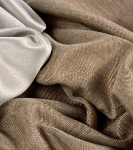 Портьера блэкаут c фактурой "Рогожка" (Золотисто-бежевый оттенок)