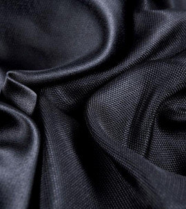 Портьера блэкаут c фактурой "Рогожка" (Черный оттенок)