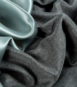 Портьера блэкаут c фактурой "Рогожка" (Мятно-шоколадный оттенок)