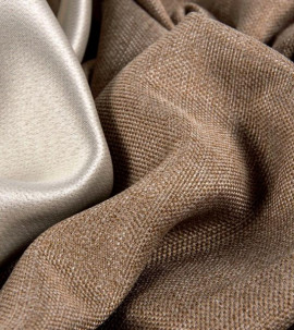 Портьера блэкаут c фактурой "Рогожка" (Ореховый оттенок)