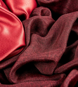 Портьера блэкаут c фактурой "Рогожка" (Оттенок карминово-красный)