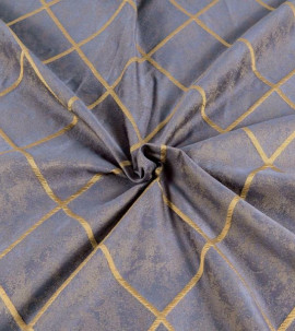 Портьера с объемными жаккардовыми ромбами "Мурано" (Графитово-золотистый оттенок)