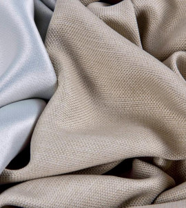 Портьера блэкаут c фактурой "Рогожка" (Бежевый оттенок)