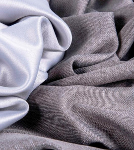 Портьера блэкаут c фактурой "Рогожка" (Пепельный оттенок)